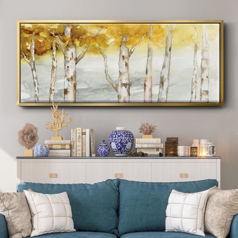 Golden Trees- Framed Canvas, 20" H x 50" W
