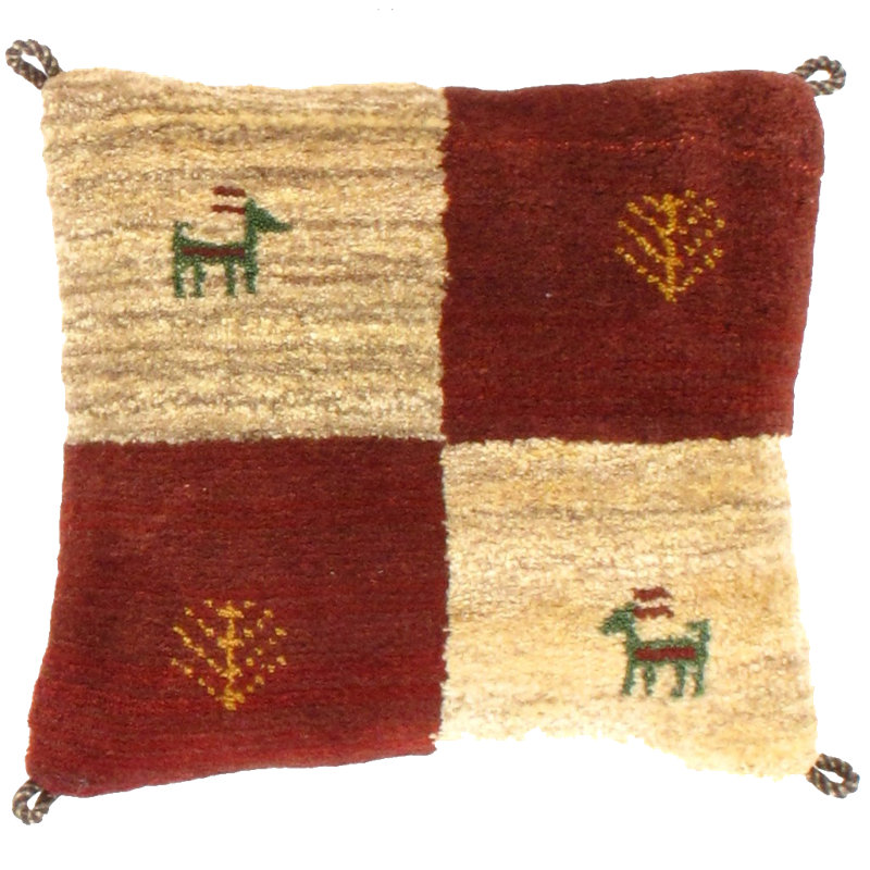 Tribal Gabbeh Embroidered Reversible Throw Pillow
