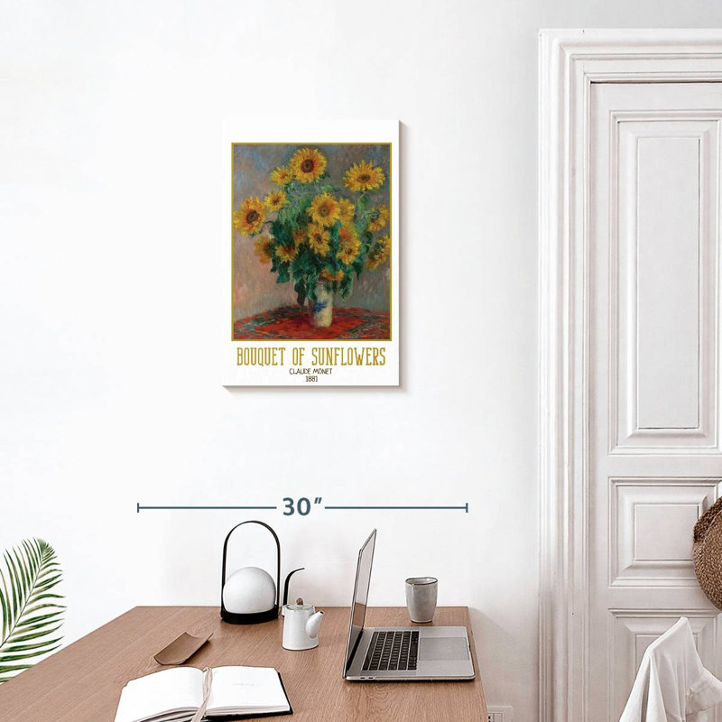Affiche de l'exposition Bouquet de tournesols Monet, H 24 po x l 16 po