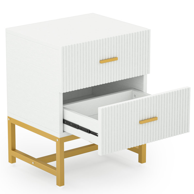 Table de chevet moderne moderne / table de bout / canapé avec 2 tiroirs