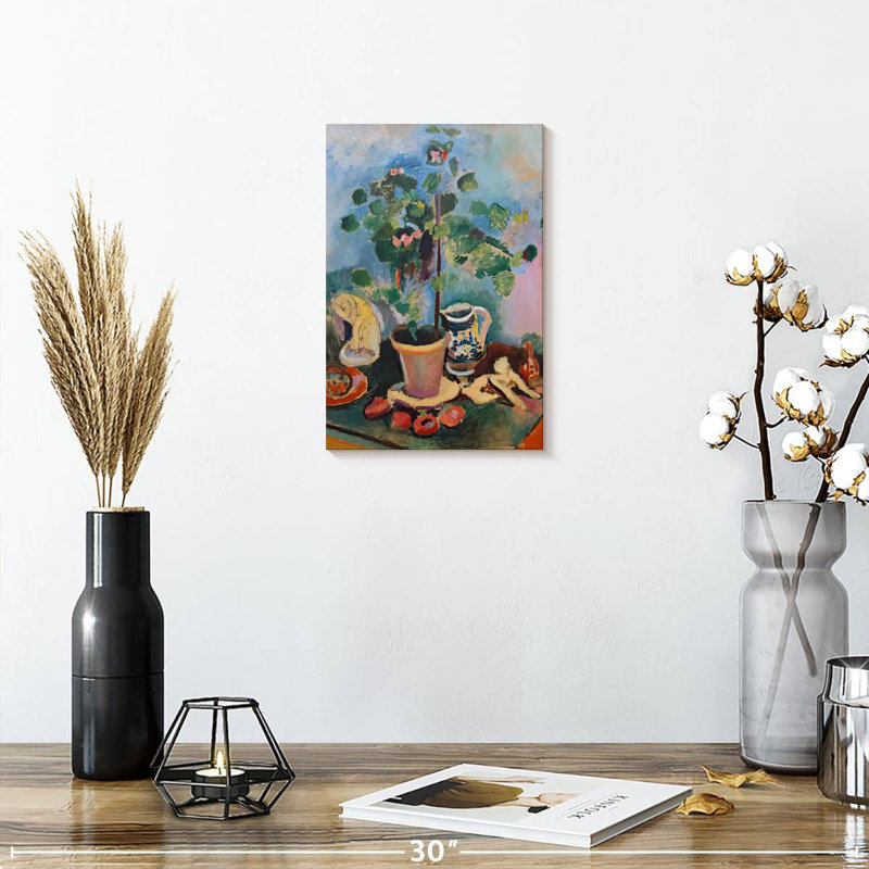 Harnek Still Life With Geranium, 12" H x 8" W