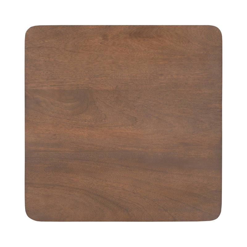 Lola Solid Wood Rectangular End Table with Scalloped Shelf