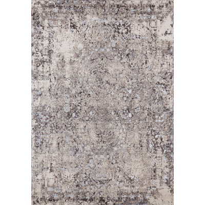 Tapis taupe / brun à motif abstrait Rummond