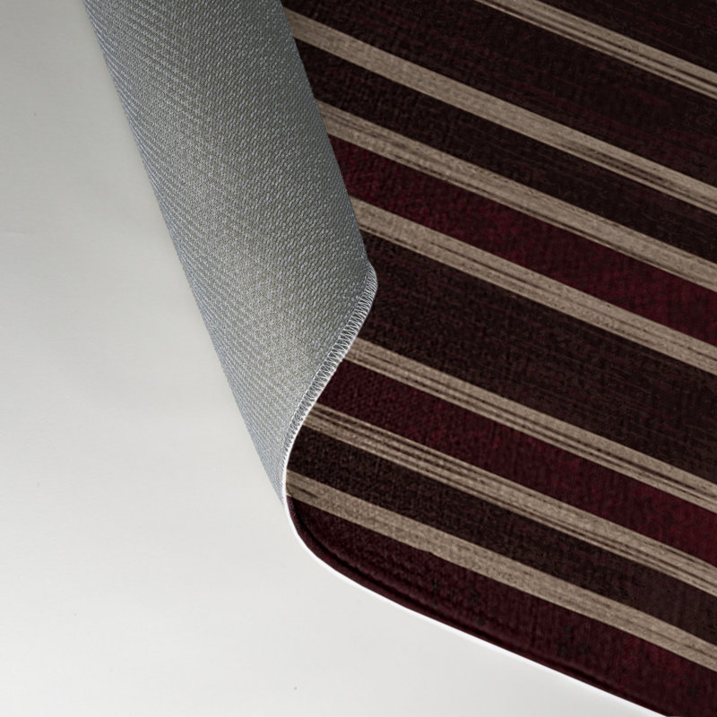 Tapis intérieur / extérieur brun HorizontalStripes, Rectangle 9 pi x 12 pi