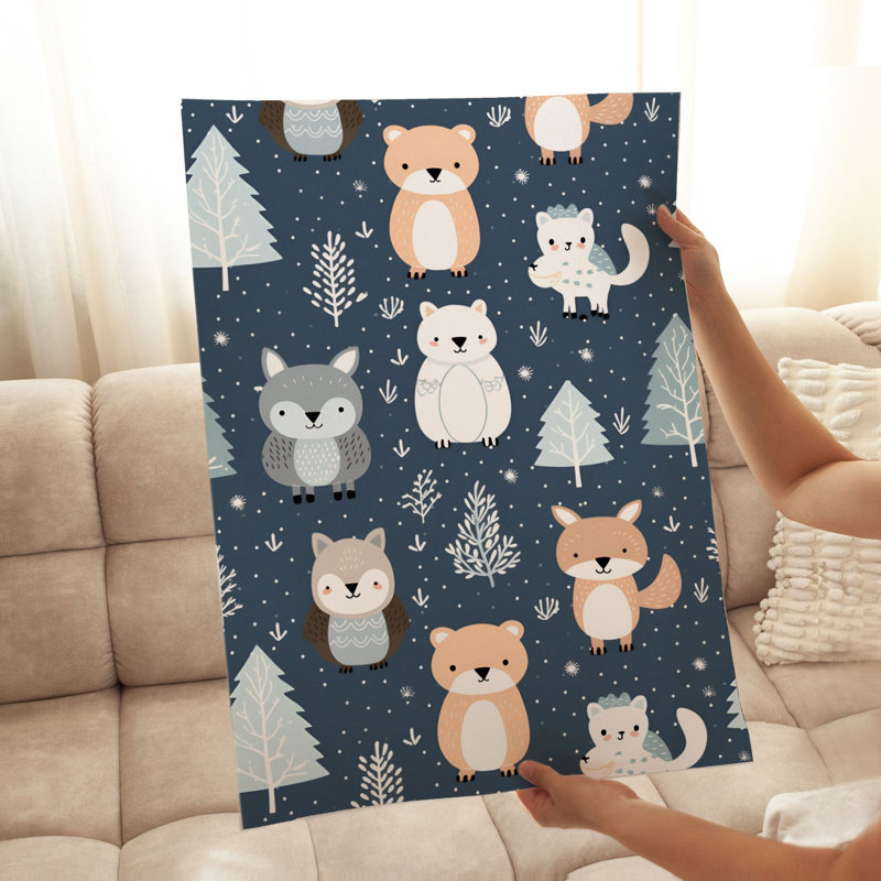 «Holiday» des animaux scandinaves, impression d'art scandinave sans cadre, H 20 po x l 16 po