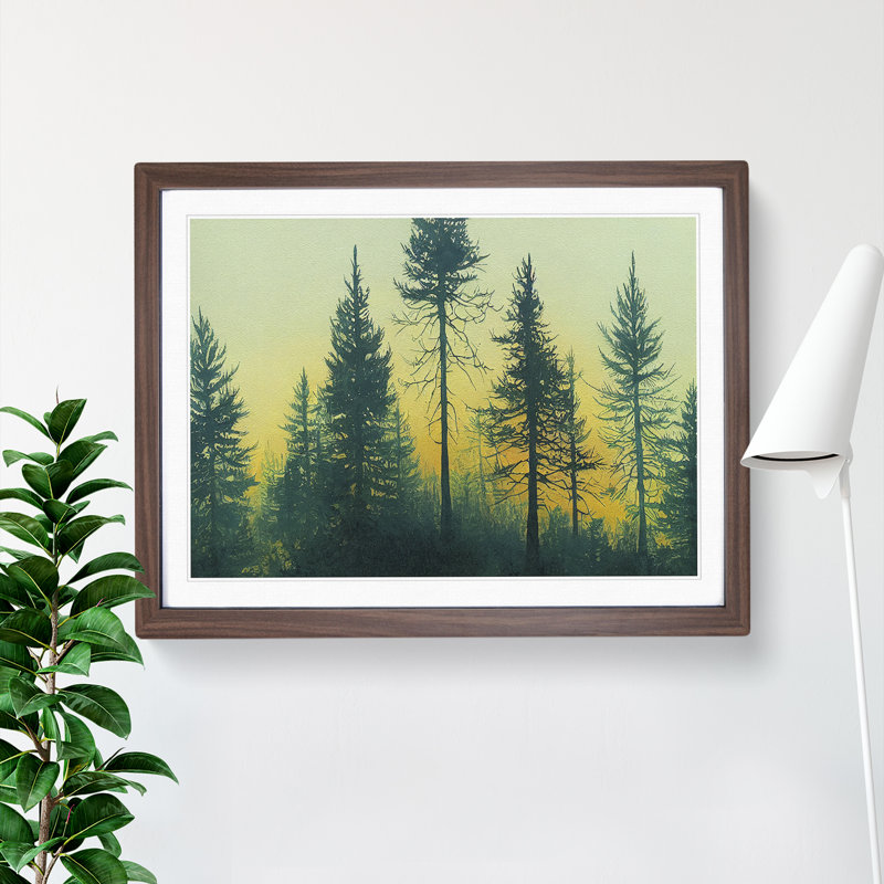Pine Tree Forest Vol.2 - Single Picture Frame Print, 34cm H x 46cm W, Brown