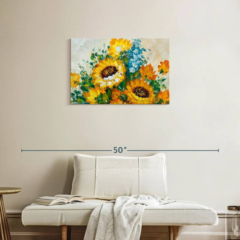 Harnek Abstract Sunflower, 20" H x 30" W