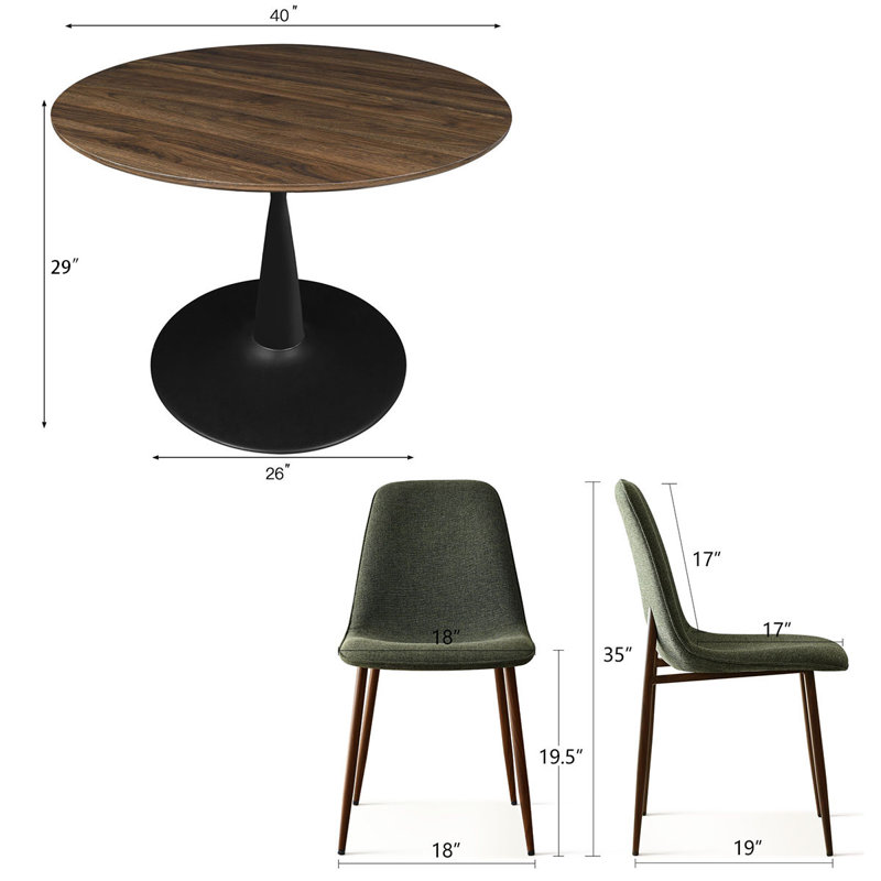 Khilani 4 - Person Pedestal Dining Set, Olive