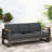 Black 3 Seater With Aluminum Frame And Protected Cushions Couch Stable Water- Upholstery,