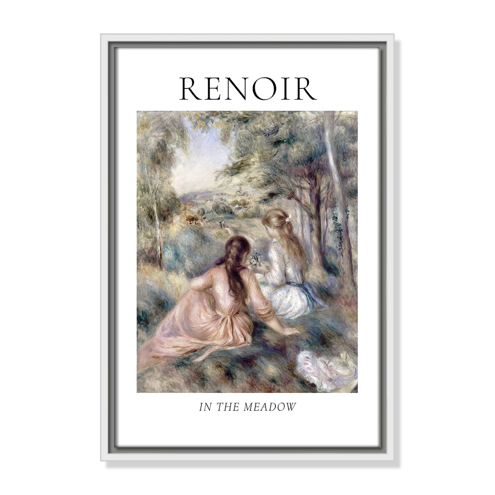 Old Masters Collection "In the Meadow" Print, No, 19.5" H x 13.5" W x 2" D, White Floater Frame
