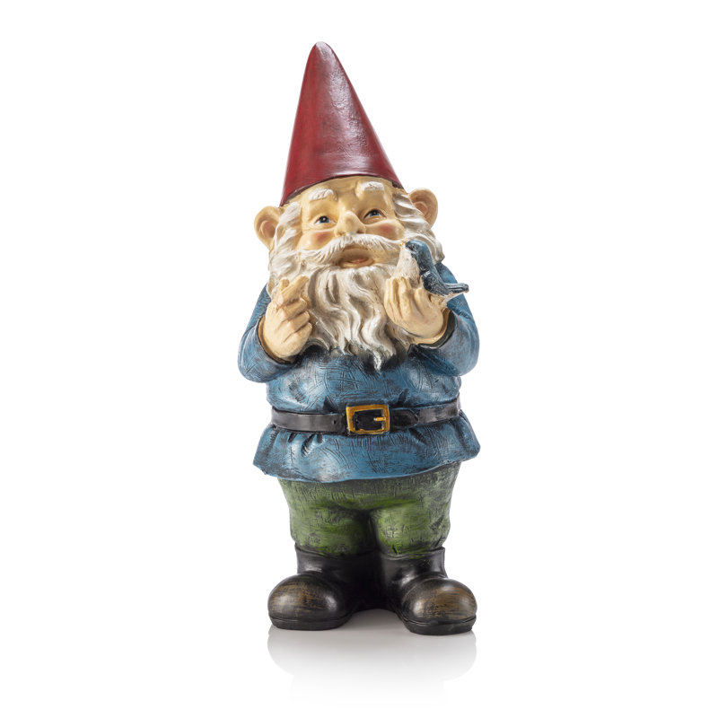 Nyla Gnome Statue with Hand Behind His Back, Multicolor