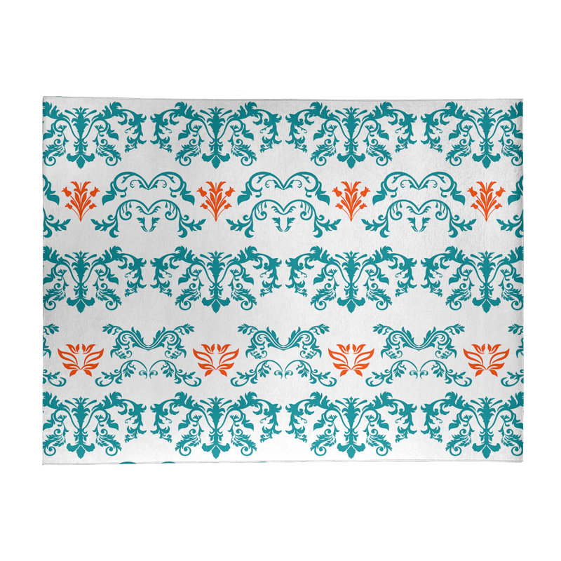 Damask Indoor Rug, Rectangle 5' x 7'
