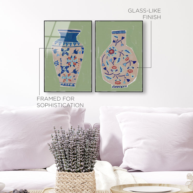 Heirloom Vase Set Set by Oliver Gal, 31" H x 21" W, Black Floater Frame
