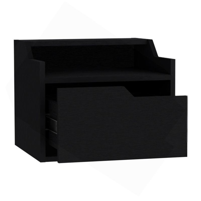 Floating Nightstand Chester, Bedroom, Black, Black