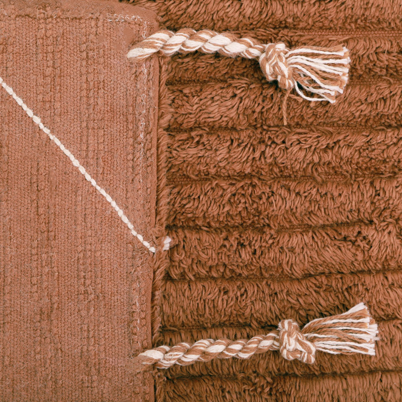 Cofield Hand Tufted Cotton Orange/Beige Rug, Rectangle 135 x 190cm