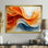 Fugue abstraite blanche et bleue en couleur IV - Spirales abstraites, art mural pour le salon