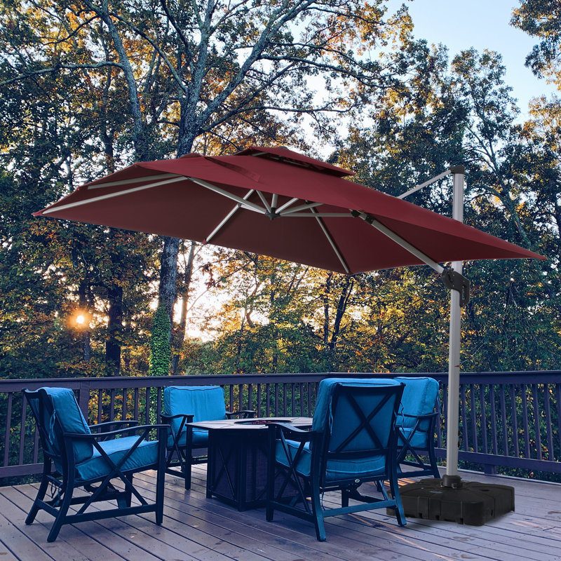 120'' x 118'' Rectangular Cantilever Umbrella, Burgundy