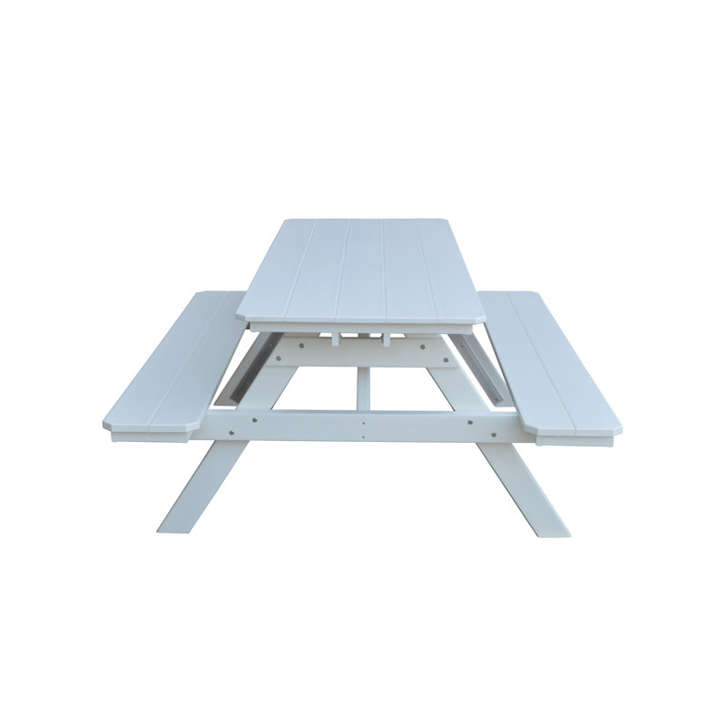 Table de pique-nique rectangulaire, Blanc, L 70 po x L 60 po