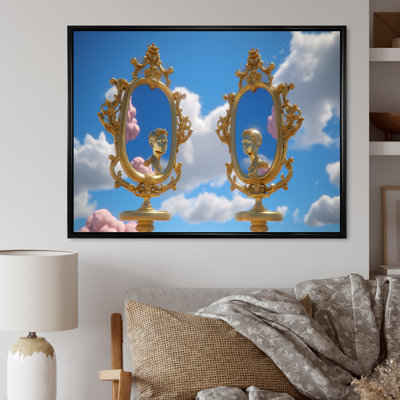 «Golden Reflection Of The Self Futur Minimalisme» - Décoration murale paysage abstrait