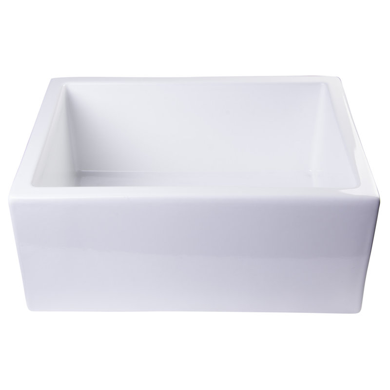 23.63'' L Single Bowl Fireclay Kitchen Sink, White