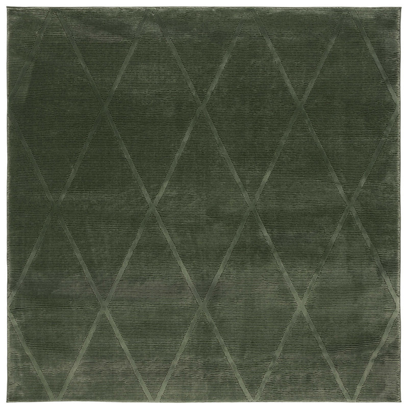 Revive Geometric Area Rug In Green, Rectangle 69 x 122 cm