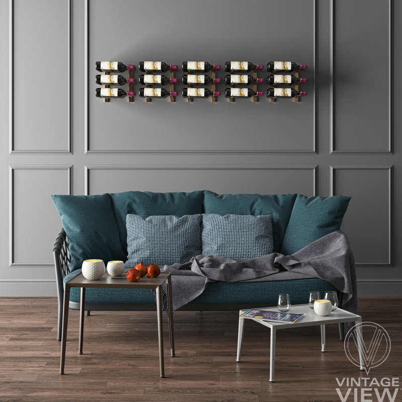 W Series Wall Mounted Wine Rack (6 Bottles, Matte Black)