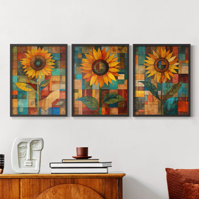 Étude florale CLXIV -Set de 3 estampes numériques giclées -Prêt à accrocher