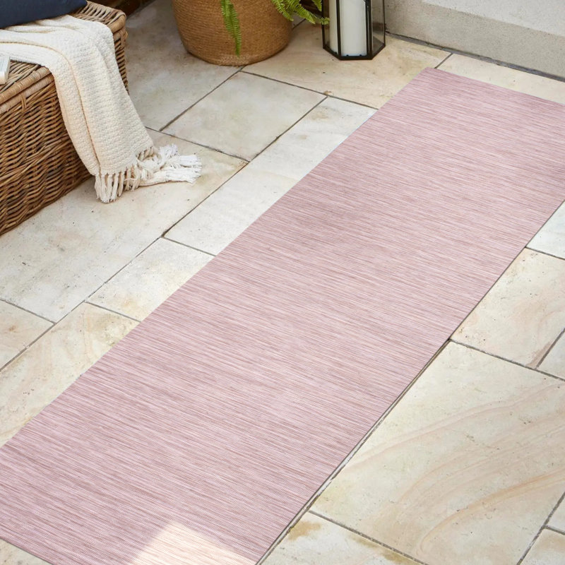 Tapis intérieur / extérieur rose Amirah, Tapis de couloir 2 pi 2 po x 8 pi