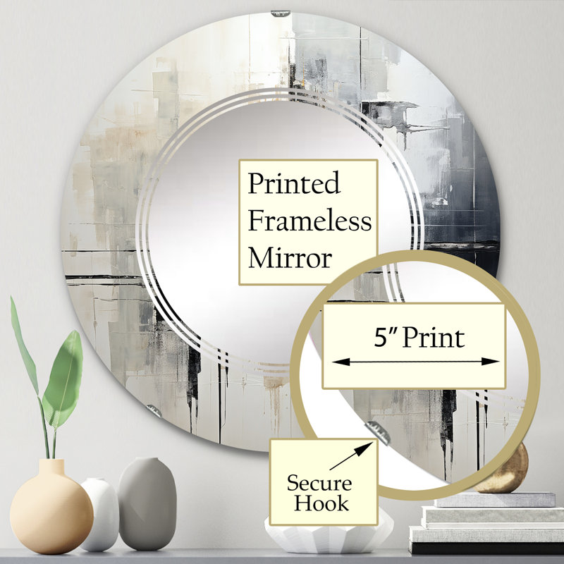 Mekbuda - Miroir mural moderne rond, 24 po x 24 po