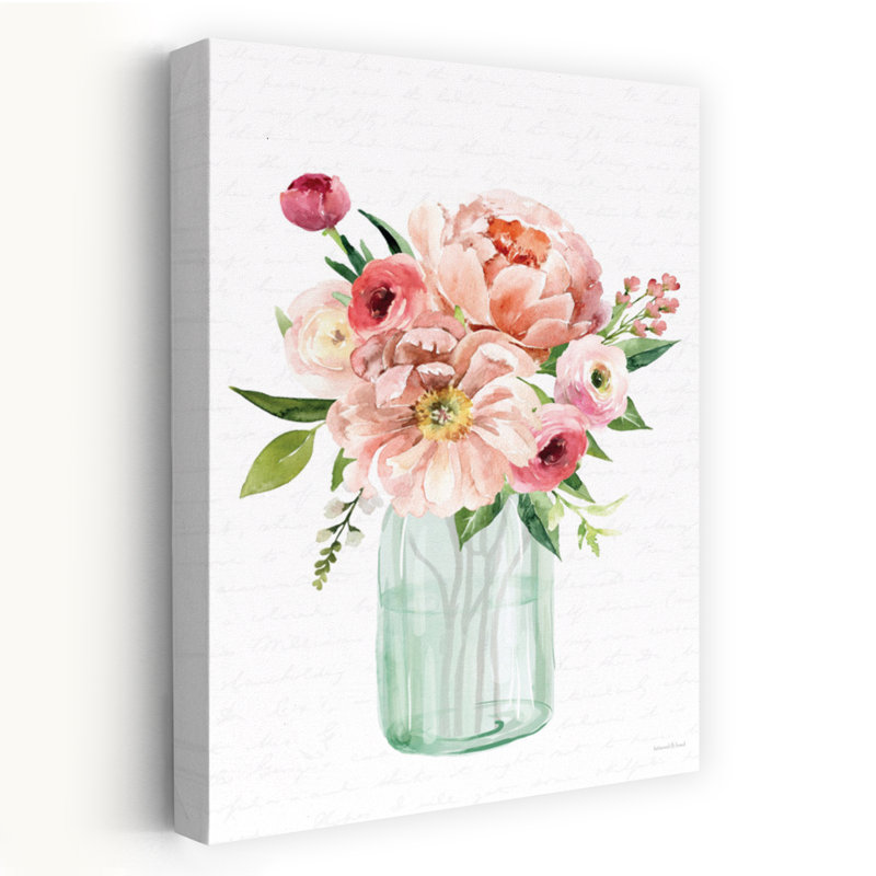 Art floral contemporain printanier II, H 24 po x l 16 po