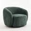 Fauteuil demi-tonneau pivotant rembourré Munehito-986386222
