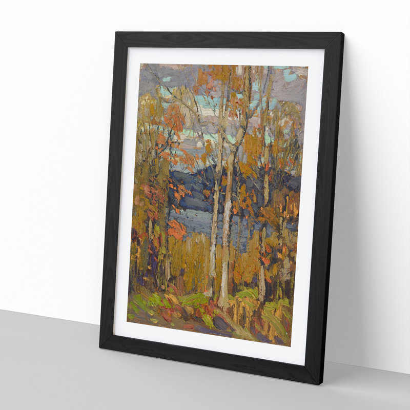 Algonquin in October by Tom Thomson - Picture Frame Painting, 36cm H x 27cm W x 2cm D, Black