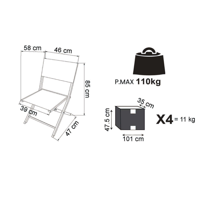 Morpeth Fabric Patio Folding Chair Folding Chair, Taupe
