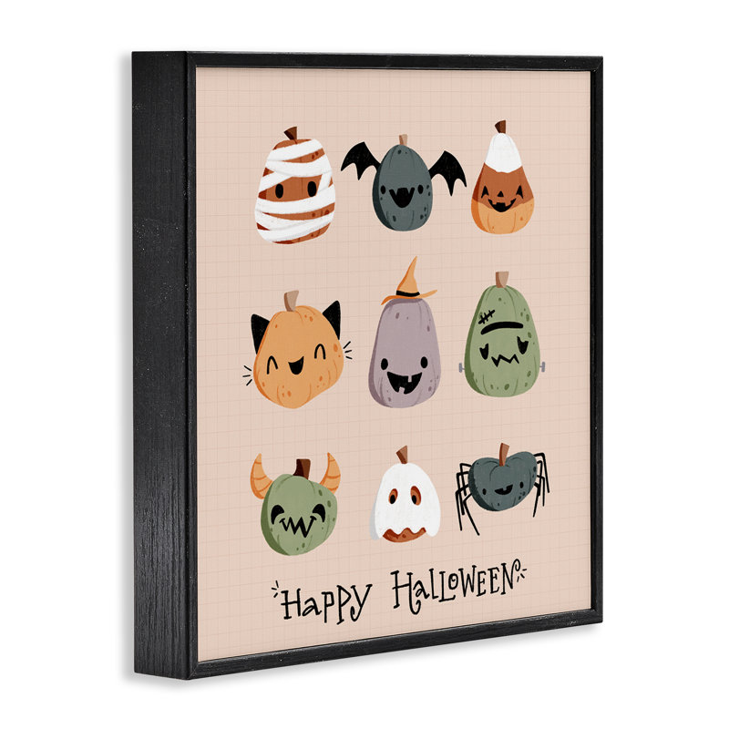 Jolie citrouille d'Halloween, giclée, par Sarah Hickman, Giclée encadrée noir minuit, H 24 po x l 24 po