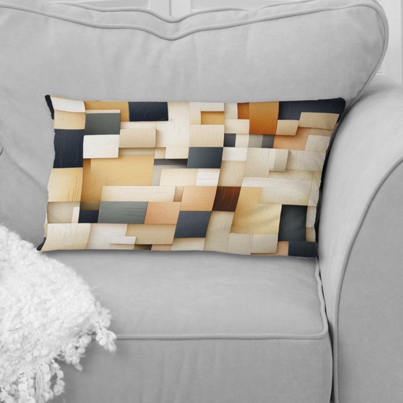 Abstrait taupe Blockchain Block - Coussin décoratif