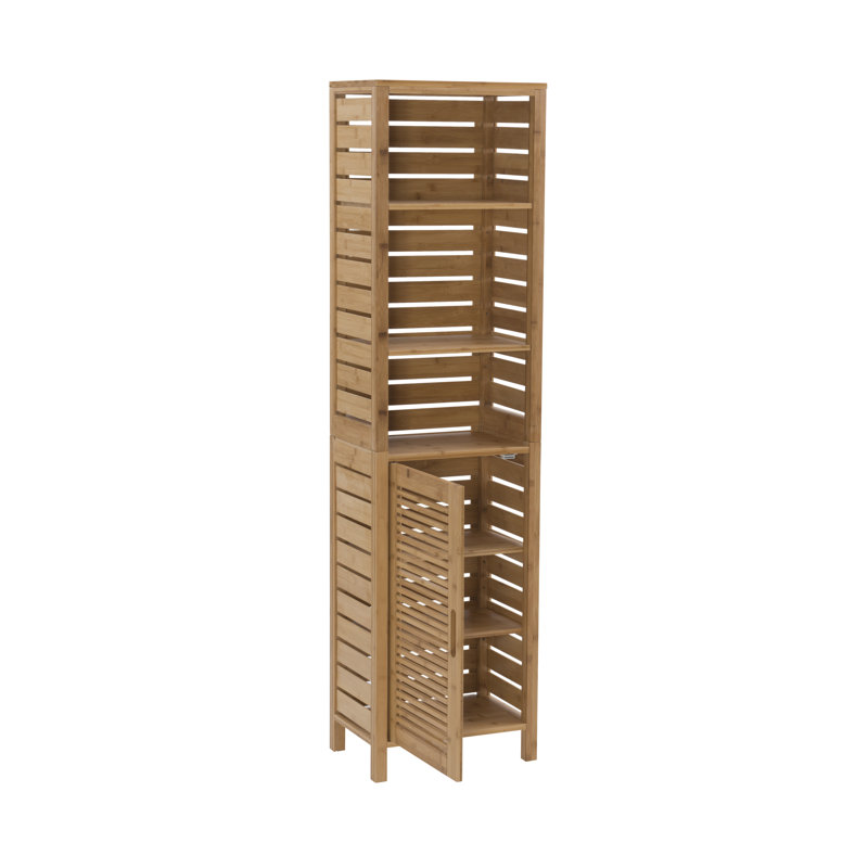 Ayden Solid Bamboo Wood Freestanding Linen Cabinet