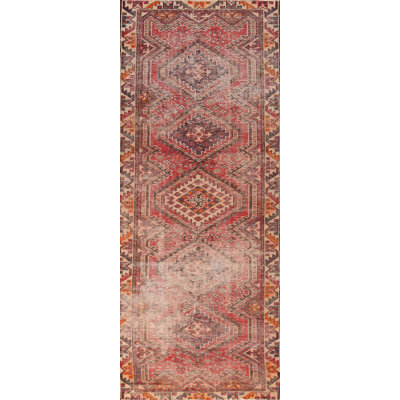 Geometric Traditional Runner Rug 4x10
