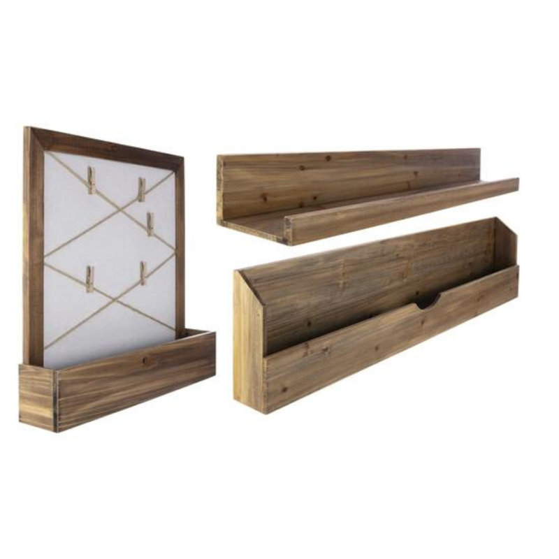 Runge 3 Piece Solid Wood Floating Shelf