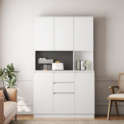 Armoire de cuisine Armoire avec station de charge, buffet de placards autoportants