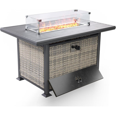 Rectangle Natural Gas Fire Pit Table