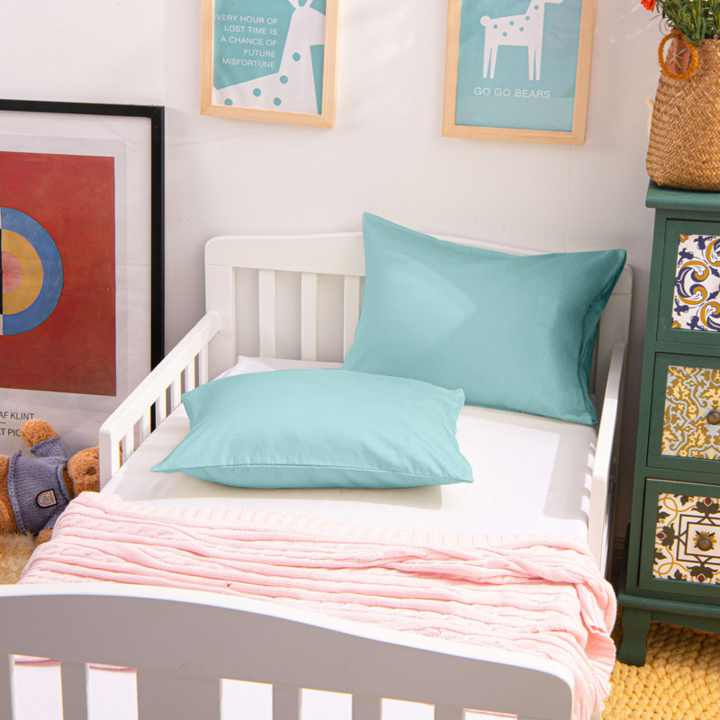 Standard Cotton Nursery Pillowcases - 500 Thread Count Travel-Friendly 13x18-Inch Envelope Closure Set?, Light Blue