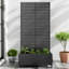 185cm H x 120cm Metal Raised Garden Bed with Trellis on Wheels Planter Box with Garden Divider Privacy Screen with Planter-422411076-422411103
