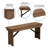 Donashia HERCULES Series Folding Farm Table and Four Bench Set-58972596