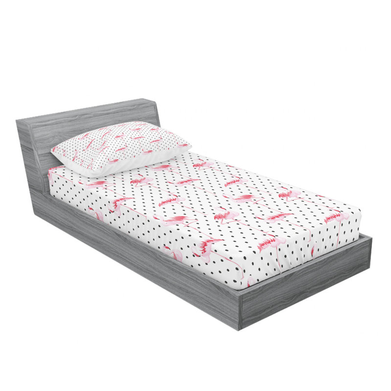 Microfiber Polka Dots Sheet Set, Twin XL Sheet Set + Fitted Sheet + Pillowcase