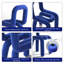 Chaise d'appoint bleue Windsor (ensemble de 2)