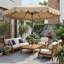Parasol de patio 10 pi avec bouton poussoir inclinable et manivelle-2055473999