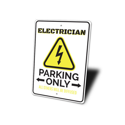 Plaque de garage en aluminium pour électricien
