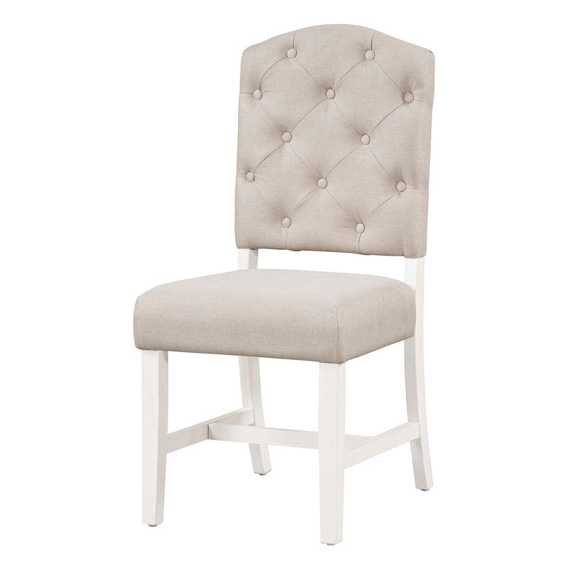 Ensemble de chaises de salle à manger avec 4 chaises rembourrées pour la salle à manger et le salon, Blanc cassé