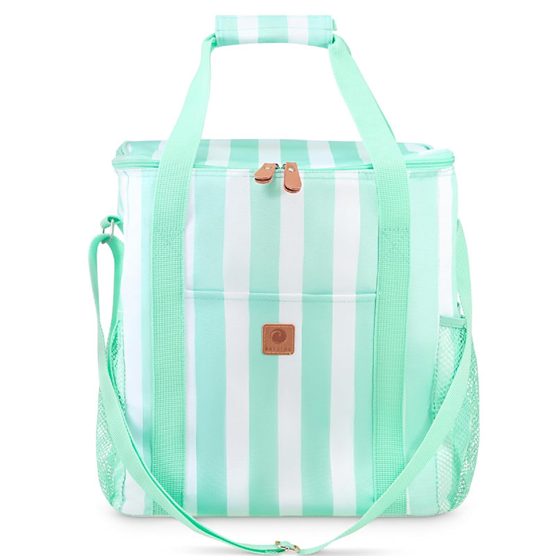  Whitesands Mint & Ivory Stripe Tote Cool Bag 20 Litre