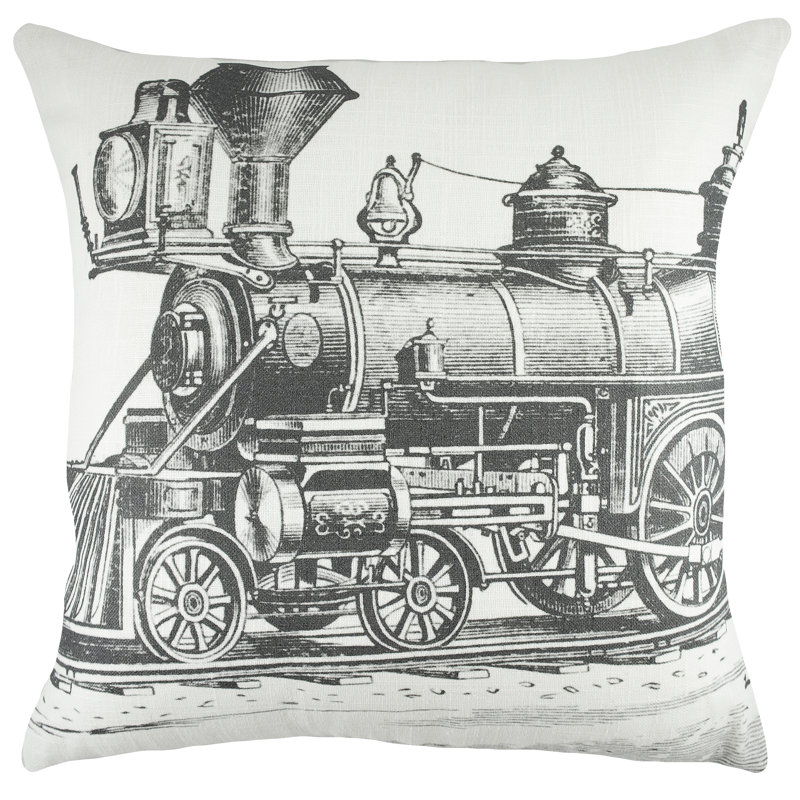 Train Cotton Throw Pillow